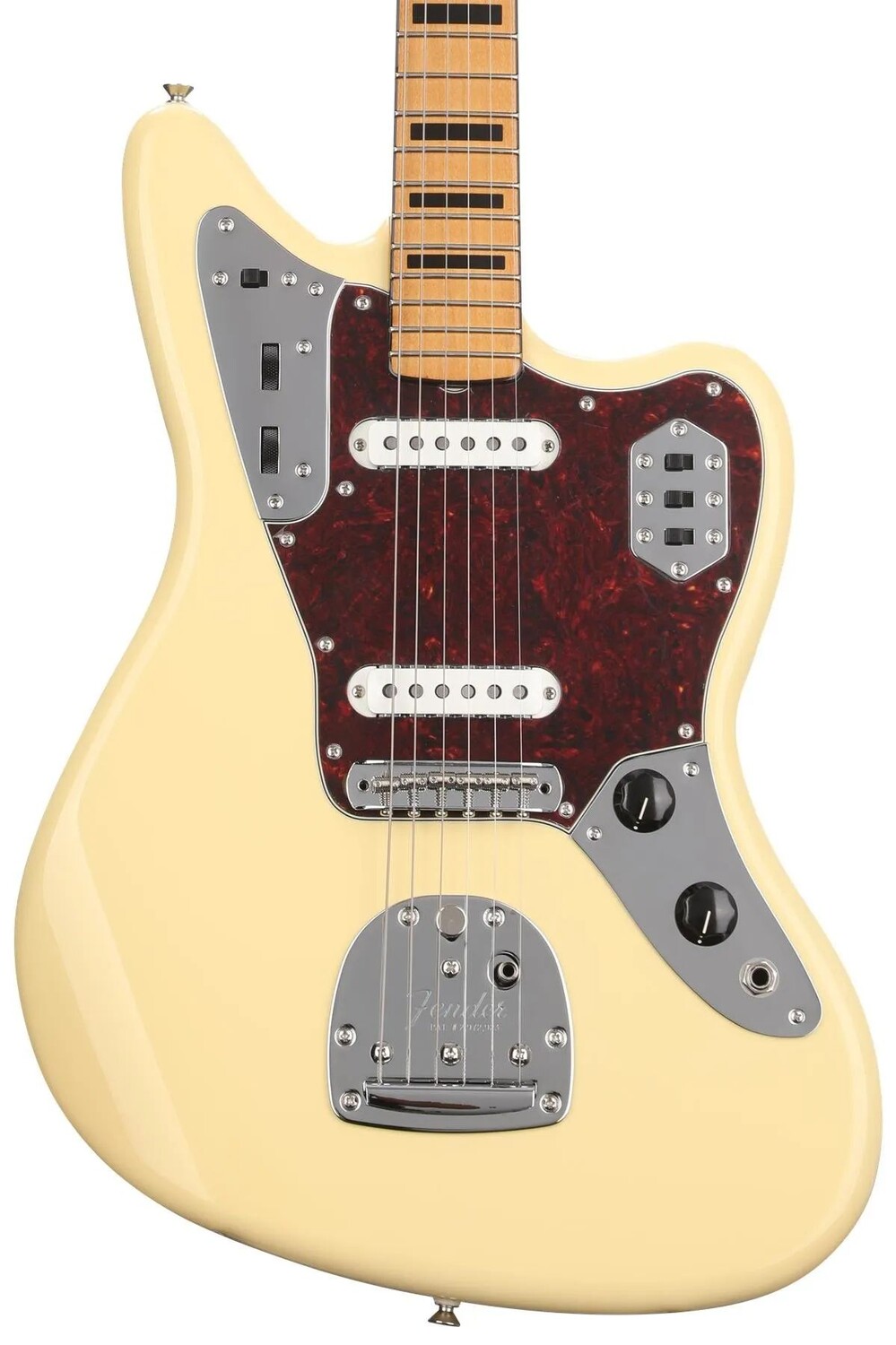Новая электрогитара Fender Vintera II Jaguar 70-х годов — винтажный белый цвет
Новая электрогитара Fender Vintera II Jaguar 70-х годов — винтажный белый цвет