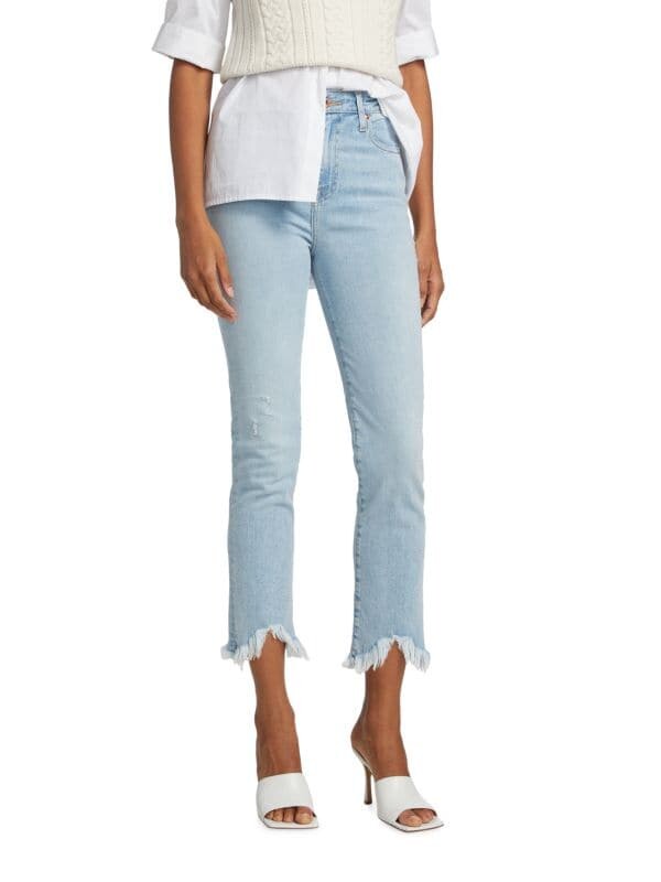 Укороченные прямые джинсы Jonathan Simkhai Standard с высокой посадкой и рваным краем River, голубой
Укороченные прямые джинсы Jonathan Simkhai Standard с высокой посадкой и рваным краем River, голубой