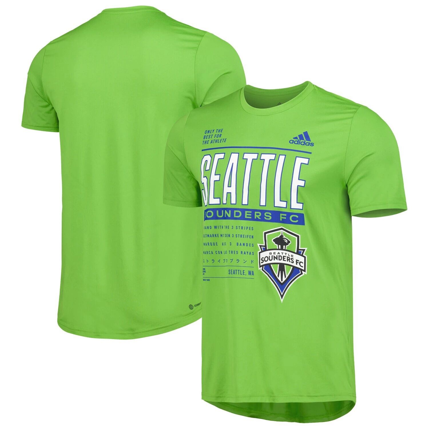 Мужская футболка Rave Green Seattle Sounders FC Club DNA Performance adidas
Мужская футболка Rave Green Seattle Sounders FC Club DNA Performance adidas