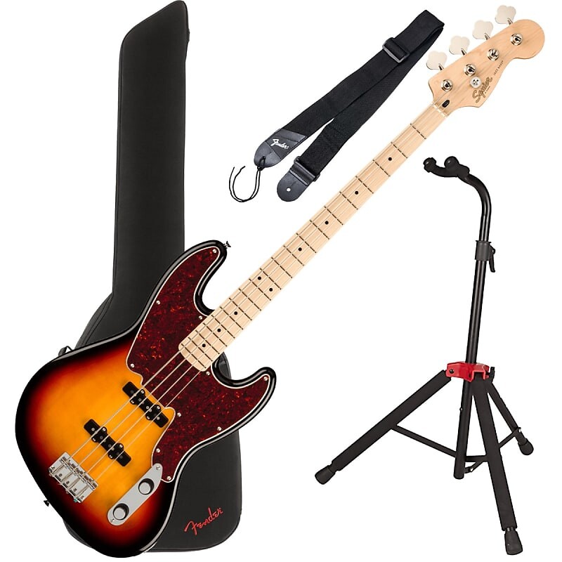 Squier Paranormal Jazz Bass '54 - Maple, 3-Color Sunburst STAGE ESSENTIALS BUNDLE Paranormal Jazz Bass '54 3-Color Sunburst
Squier Paranormal Jazz Bass '54 - Maple, 3-Color Sunburst STAGE ESSENTIALS BUNDLE Paranormal Jazz Bass '54 3-Color Sunburst