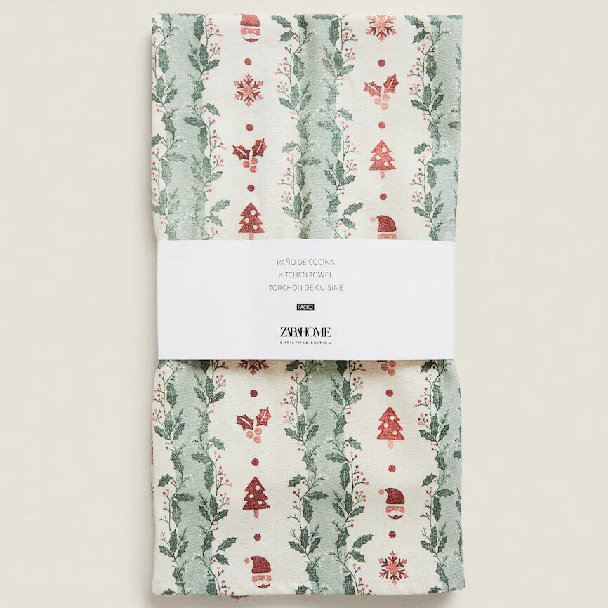 Комплект полотенец Zara Home Cotton Christmas Tea, 2 предмета, белый/зеленый/красный
Комплект полотенец Zara Home Cotton Christmas Tea, 2 предмета, белый/зеленый/красный