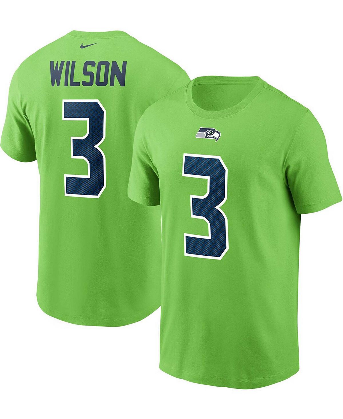 Мужская неоново-зеленая футболка Russell Wilson Seattle Seahawks с именем и номером Nike
Мужская неоново-зеленая футболка Russell Wilson Seattle Seahawks с именем и номером Nike