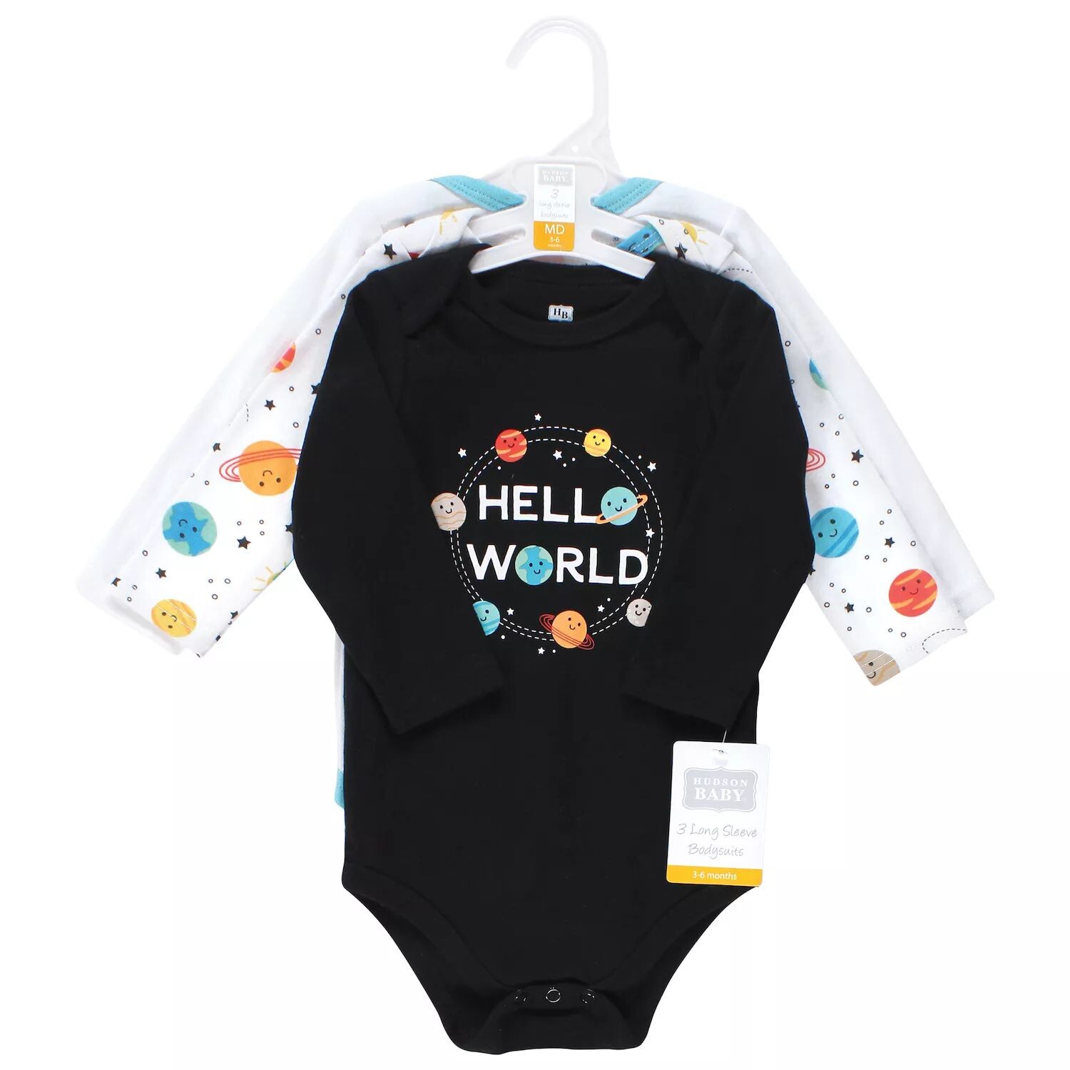 Хлопковые боди с длинными рукавами унисекс Hudson Baby для малышей, комплект из 3 штук Happy Planets Hudson Baby
Хлопковые боди с длинными рукавами унисекс Hudson Baby для малышей, комплект из 3 штук Happy Planets Hudson Baby