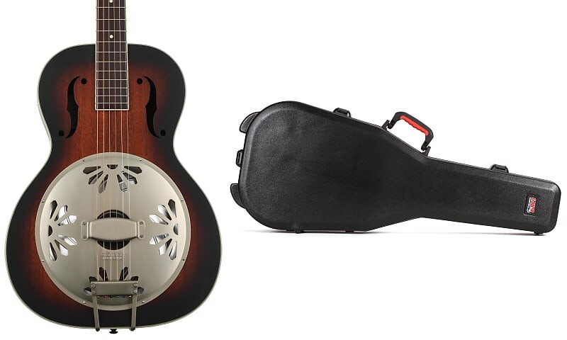 Gretsch G9240 Alligator Mahogany Round Neck Resonator - 2-цветная накладка на гриф Sunburst Padauk в комплекте с формованным футляром для гитары Gator ATA - с защелками TSA для классических гитар
Gretsch G9240 Alligator Mahogany Round Neck Resonator - 2-цветная накладка на гриф Sunburst Padauk в комплекте с формованным футляром для гитары Gator ATA - с защелками TSA для классических гитар