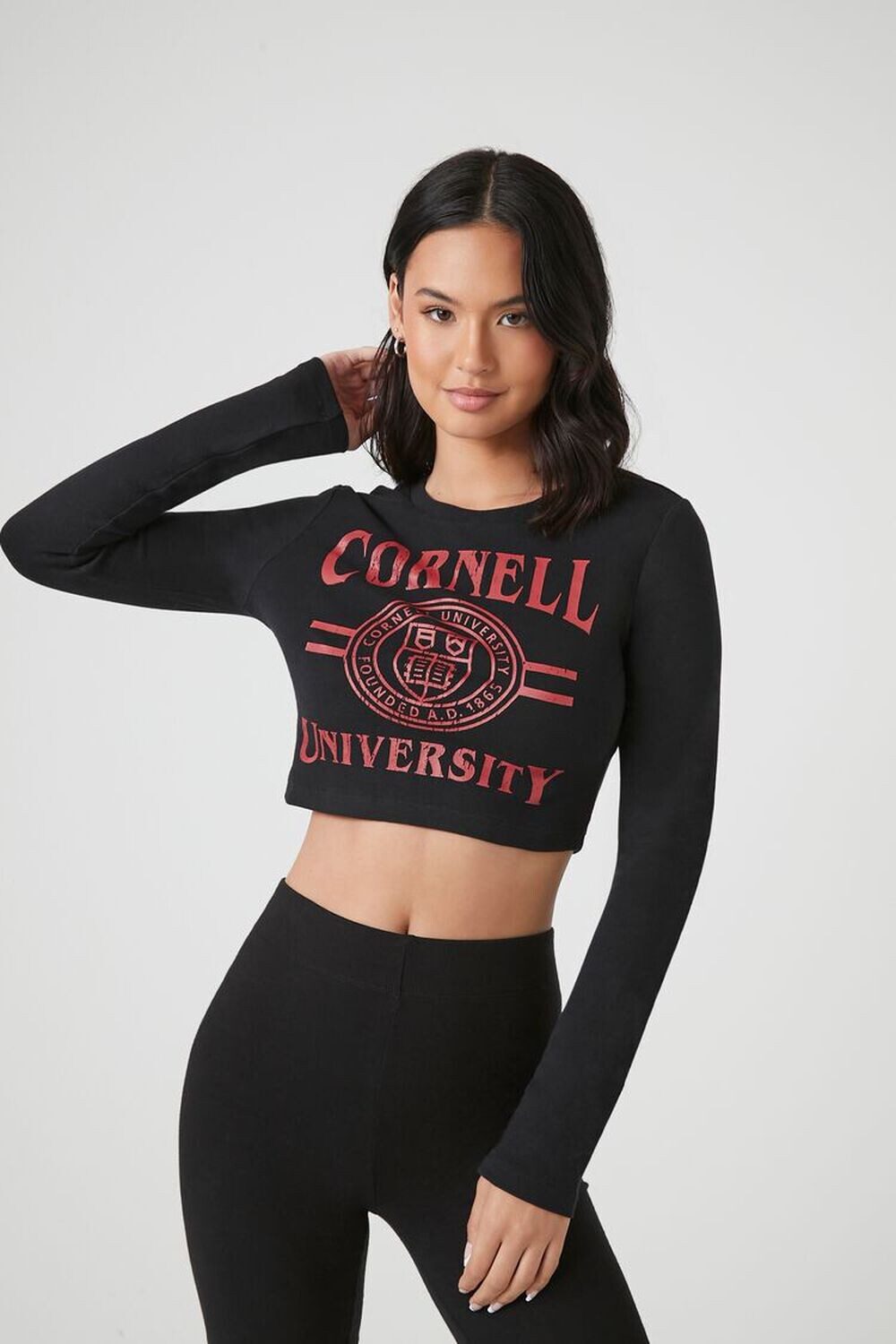 Укороченная футболка с графическим рисунком Cornell University Forever 21, черный
Укороченная футболка с графическим рисунком Cornell University Forever 21, черный