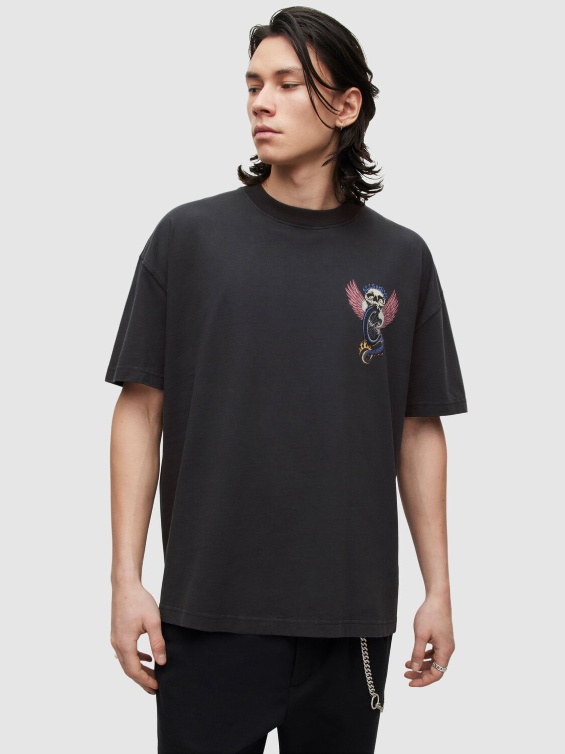 Хлопковая футболка AllSaints Road Rash с круглым вырезом, потертая черная, Черный
Хлопковая футболка AllSaints Road Rash с круглым вырезом, потертая черная, Черный