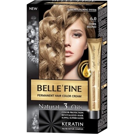 Belle'Fine No.6.0 Крем-краска для волос «Темно-русый» с кератином, аргановым, миндальным и оливковым маслом
Belle'Fine No.6.0 Крем-краска для волос «Темно-русый» с кератином, аргановым, миндальным и оливковым маслом