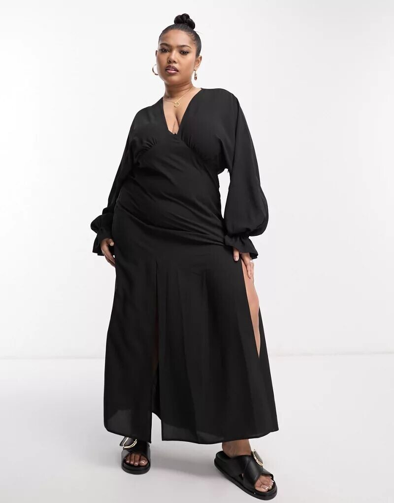 Черное платье макси с глубоким вырезом и рукавами «летучая мышь» ASOS DESIGN Curve
Черное платье макси с глубоким вырезом и рукавами «летучая мышь» ASOS DESIGN Curve
