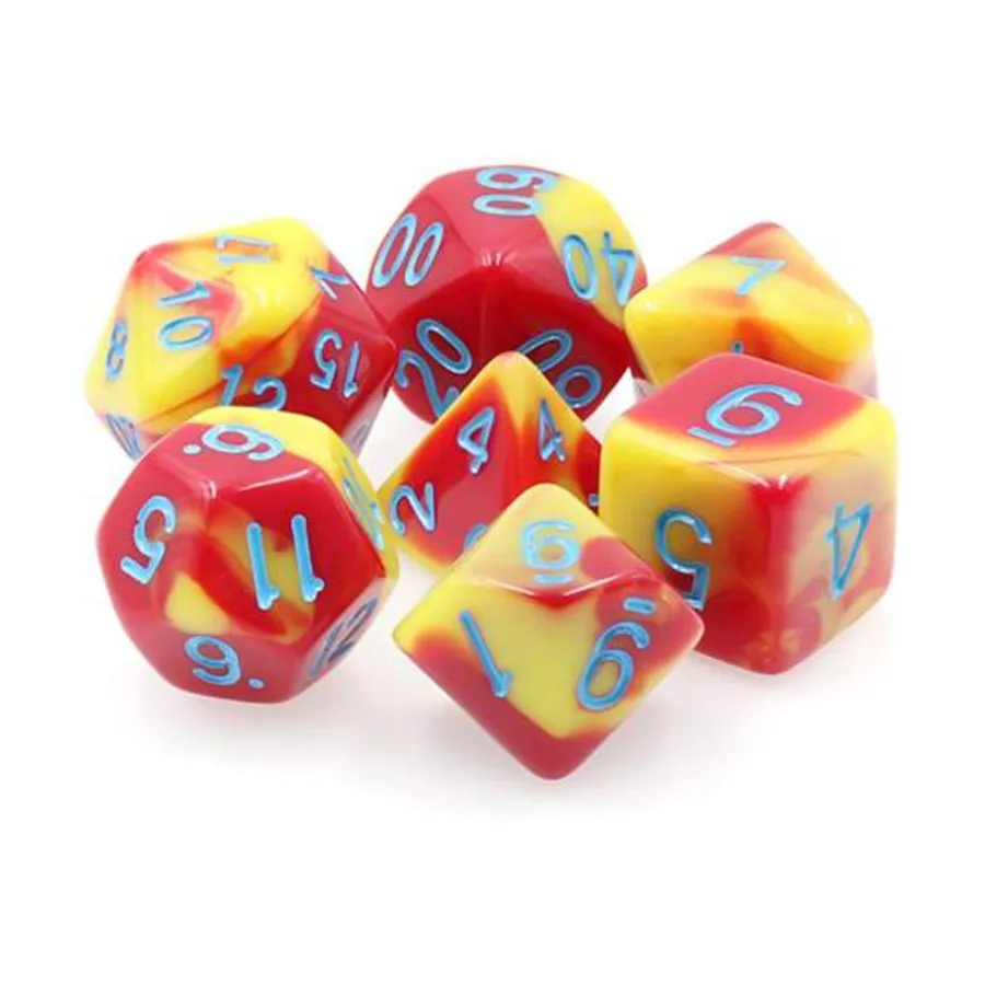 Набор Poly — кетчуп и горчица с синим (7), Dice Sets - Resin/Acrylic - Red, Orange, Yellow, & Pink (Foam Brain Games)
Набор Poly — кетчуп и горчица с синим (7), Dice Sets - Resin/Acrylic - Red, Orange, Yellow, & Pink (Foam Brain Games)