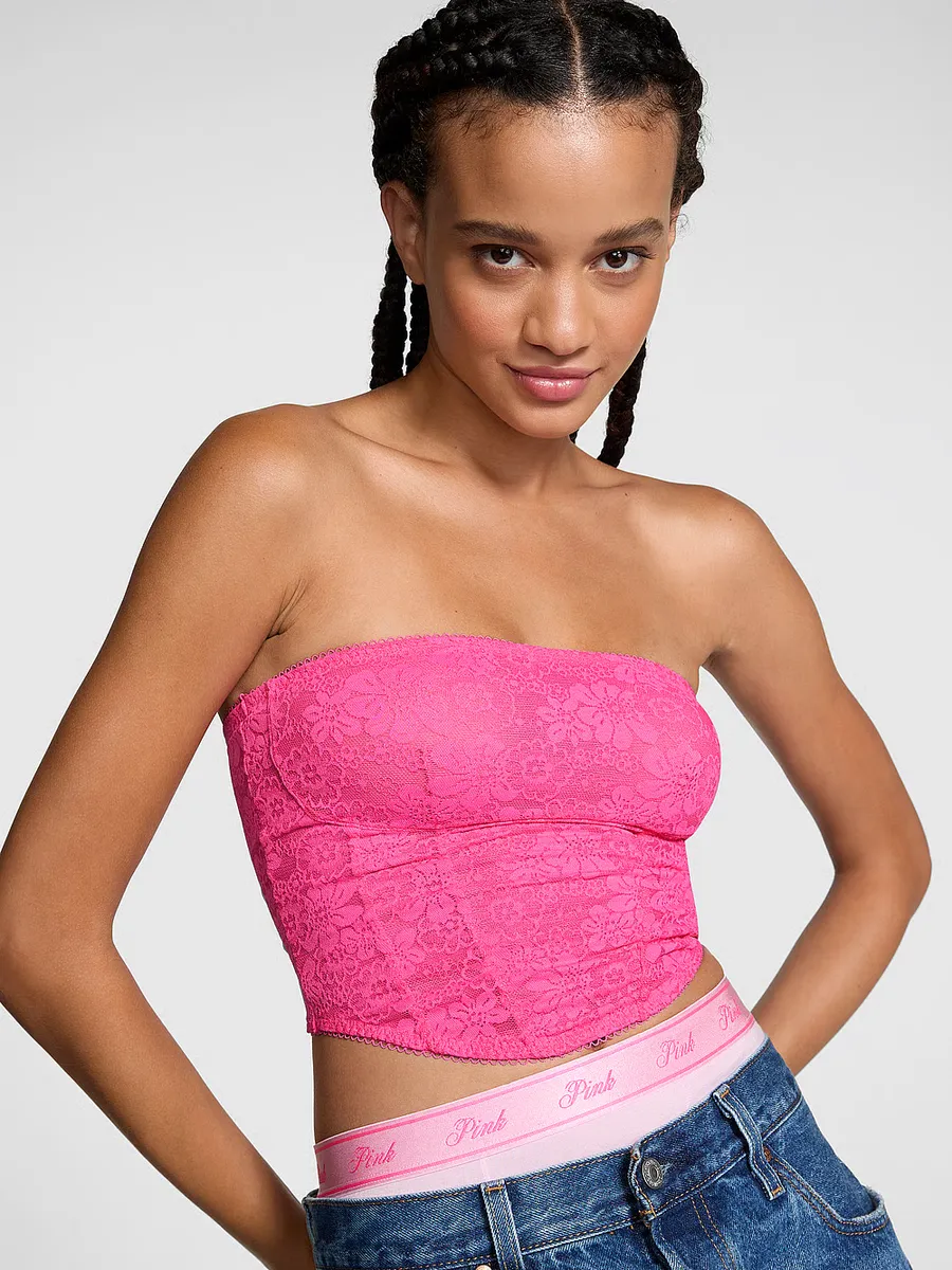 Корсетный топ без бретелек с завязками из кружева Pink Bralettes & Bra Tops, цвет Carmine Rose
Корсетный топ без бретелек с завязками из кружева Pink Bralettes & Bra Tops, цвет Carmine Rose