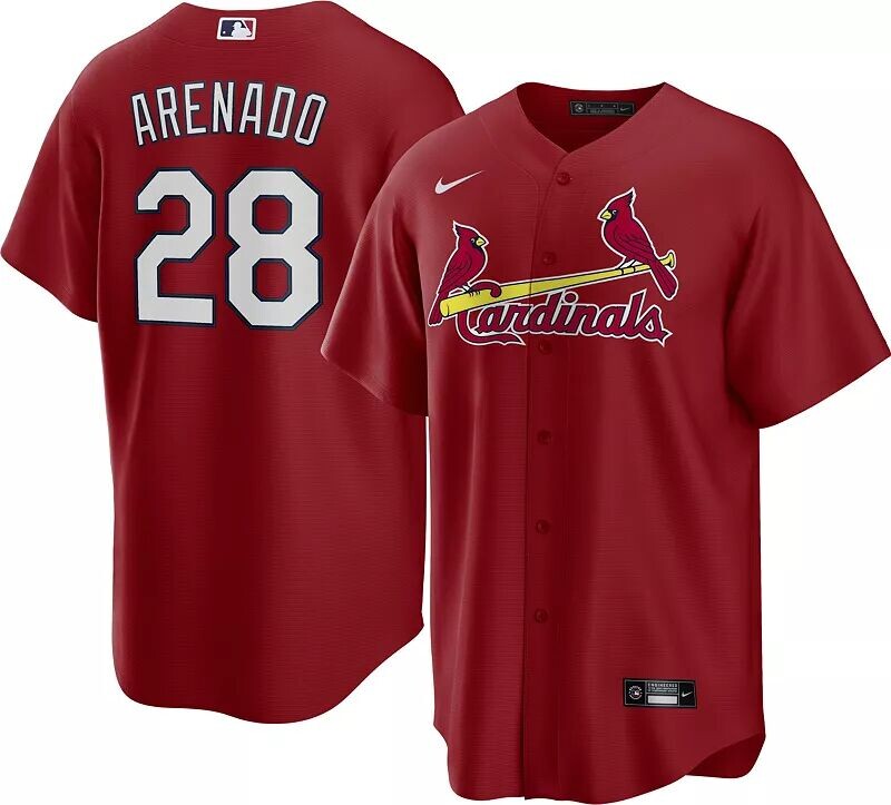 Мужская мужская футболка Nike St. Louis Cardinals Nolan Arenado #28 Red Replica Cool Base Jersey
Мужская мужская футболка Nike St. Louis Cardinals Nolan Arenado #28 Red Replica Cool Base Jersey
