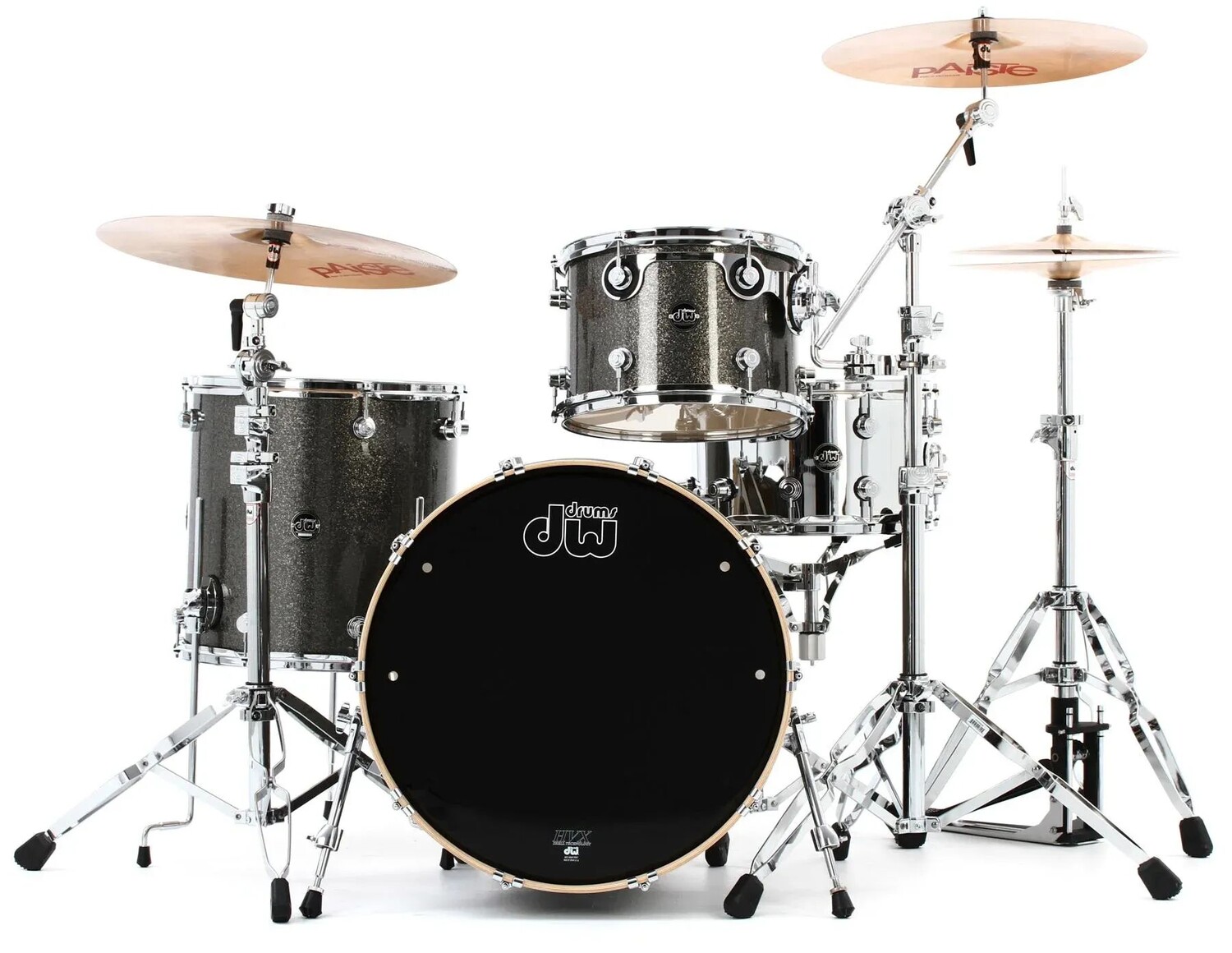 Комплект из трех частей серии DW Performance с 22-дюймовым бас-барабаном — Pewter Sparkle FinishPly
Комплект из трех частей серии DW Performance с 22-дюймовым бас-барабаном — Pewter Sparkle FinishPly