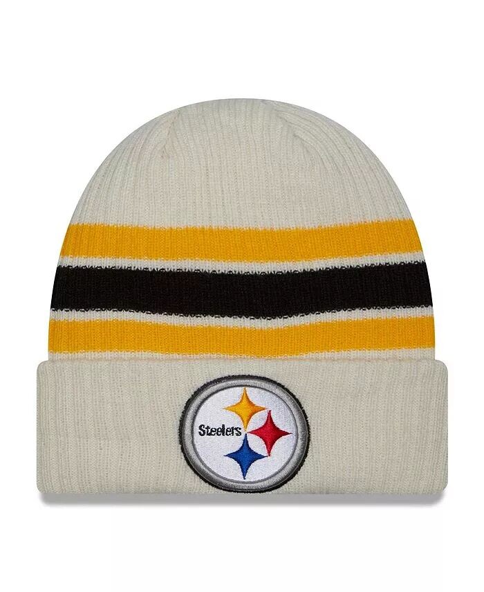 Мужская кремовая вязаная шапка Pittsburgh Steelers Team в полоску с манжетами New Era, слоновая кость/кремовый
Мужская кремовая вязаная шапка Pittsburgh Steelers Team в полоску с манжетами New Era, слоновая кость/кремовый