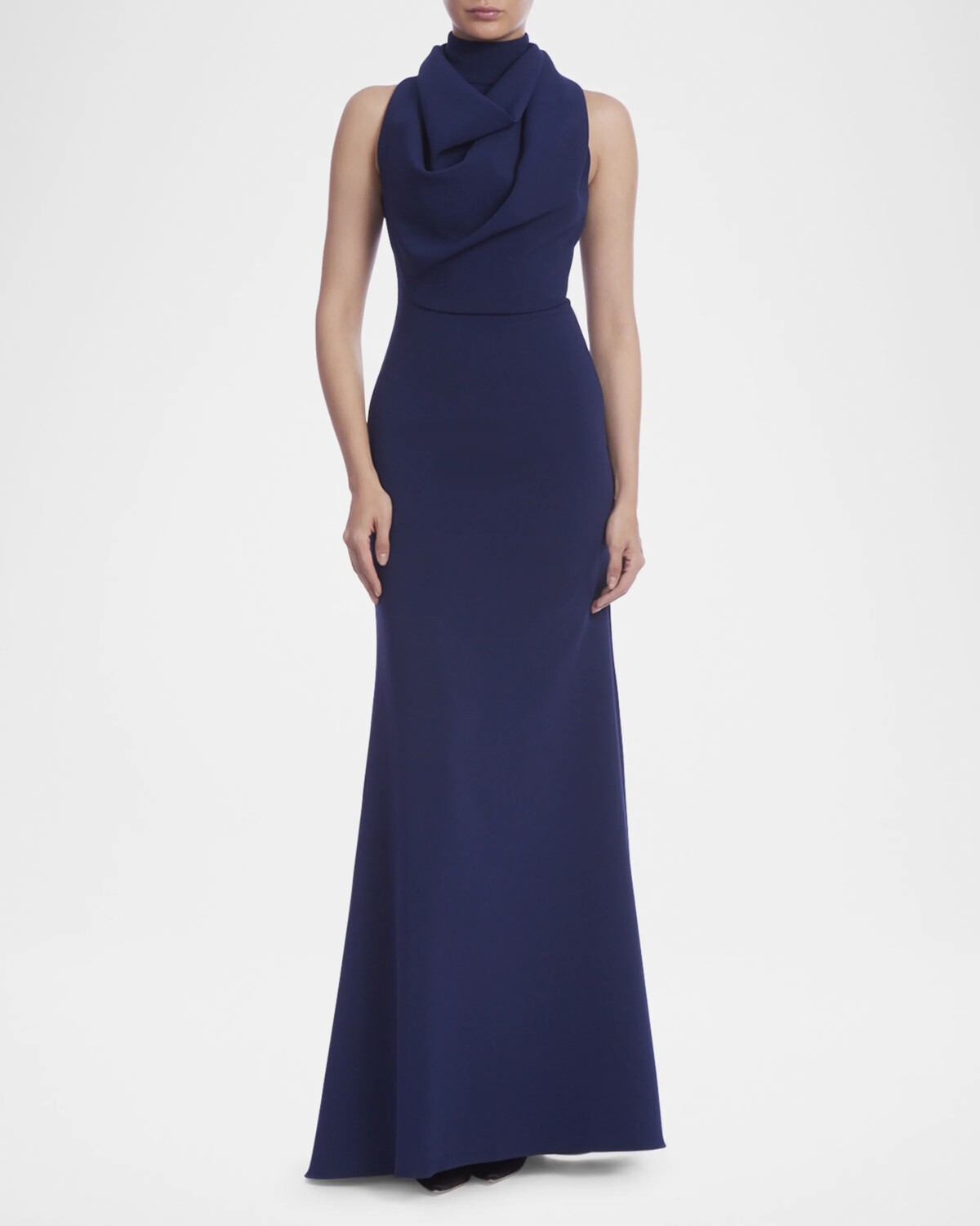 Платье без рукавов с драпировкой и высоким воротником Badgley Mischka Collection, темно-синий
Платье без рукавов с драпировкой и высоким воротником Badgley Mischka Collection, темно-синий