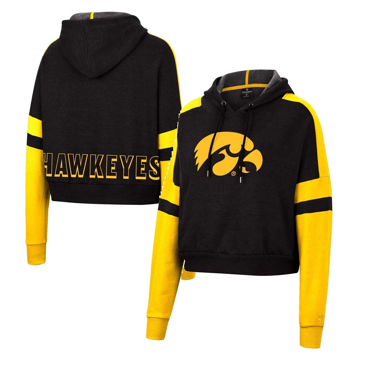 Женский укороченный пуловер с капюшоном Colosseum Black Iowa Hawkeyes в полоску и логотипом Colosseum
Женский укороченный пуловер с капюшоном Colosseum Black Iowa Hawkeyes в полоску и логотипом Colosseum