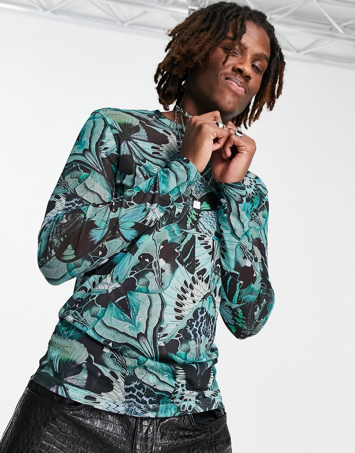 Зелено-черная сетчатая футболка с длинными рукавами и принтом ASOS DESIGN, Черный
Зелено-черная сетчатая футболка с длинными рукавами и принтом ASOS DESIGN, Черный