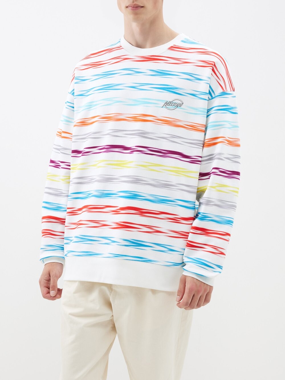 Толстовка из хлопкового джерси с выцветшим полосатым принтом Missoni Mare, белый
Толстовка из хлопкового джерси с выцветшим полосатым принтом Missoni Mare, белый