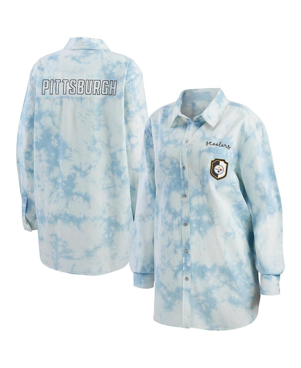 Женская джинсовая рубашка на пуговицах с длинными рукавами Pittsburgh Steelers Chambray кислотной стирки WEAR by Erin Andrews
Женская джинсовая рубашка на пуговицах с длинными рукавами Pittsburgh Steelers Chambray кислотной стирки WEAR by Erin Andrews