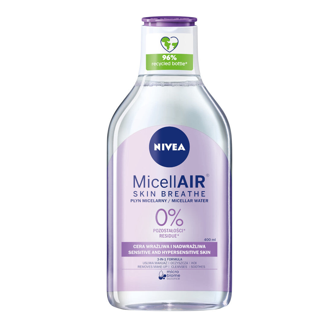 Nivea MicellAir Skin Breathe ухаживающая мицеллярная вода для чувствительной и гиперчувствительной кожи 400мл
Nivea MicellAir Skin Breathe ухаживающая мицеллярная вода для чувствительной и гиперчувствительной кожи 400мл