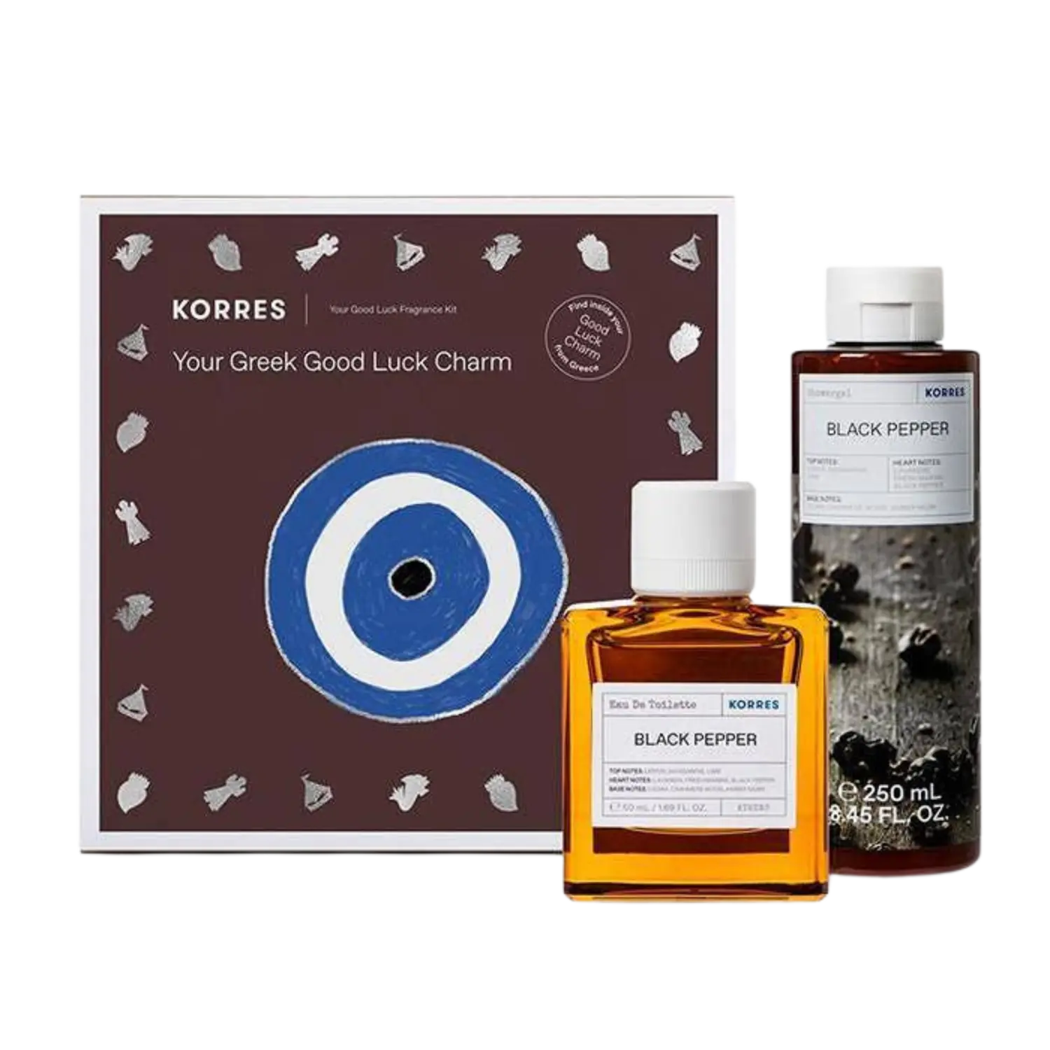Korres Black Pepper набор: туалетная вода унисекс, 50 мл + гель для душа, 250 мл + браслет, 1 шт.
Korres Black Pepper набор: туалетная вода унисекс, 50 мл + гель для душа, 250 мл + браслет, 1 шт.