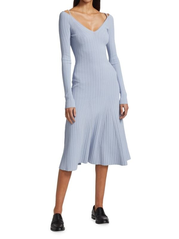 Трикотажное Платье - Миди в Рубчик Proenza Schouler White Label с расклешенной юбкой, stone blue
Трикотажное Платье - Миди в Рубчик Proenza Schouler White Label с расклешенной юбкой, stone blue