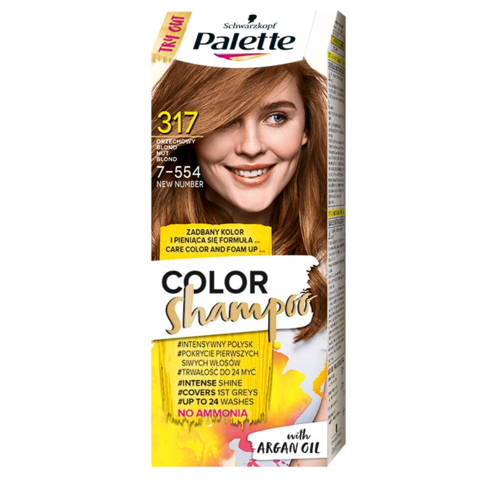 Palette Color Shampoo шампунь-краска для волос на 24 мытья головы 317 (7-554) Фундук Блонд
Palette Color Shampoo шампунь-краска для волос на 24 мытья головы 317 (7-554) Фундук Блонд