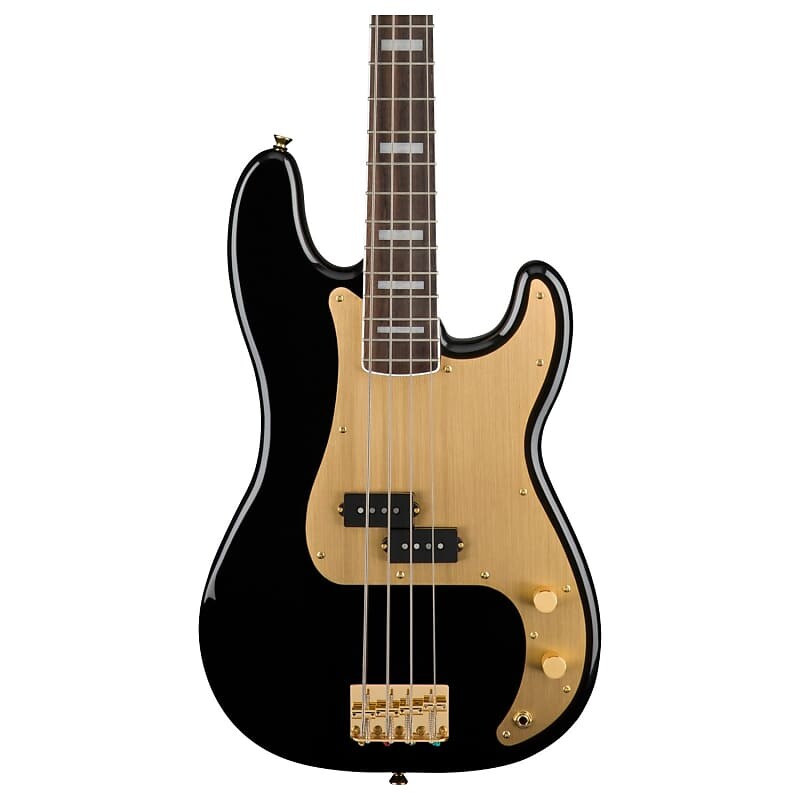 Squier 40th Anniversary Precision 4-String Bass Guitar, Gold Edition, Black 379430506
Squier 40th Anniversary Precision 4-String Bass Guitar, Gold Edition, Black 379430506