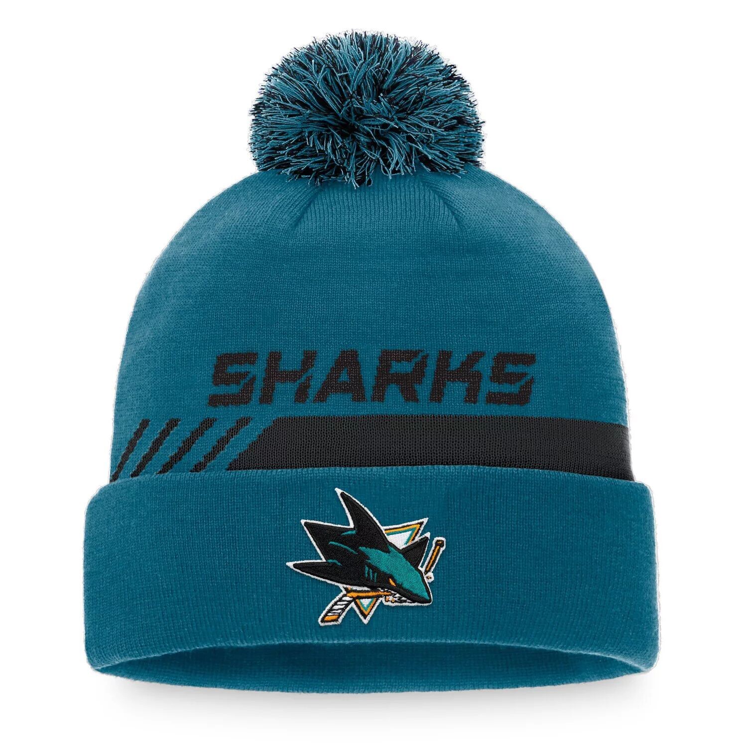 Мужская фирменная бирюзовая/черная шапка San Jose Sharks Authentic Pro Team с помпоном в раздевалке с манжетами и манжетами для раздевалки Fanatics
Мужская фирменная бирюзовая/черная шапка San Jose Sharks Authentic Pro Team с помпоном в раздевалке с манжетами и манжетами для раздевалки Fanatics