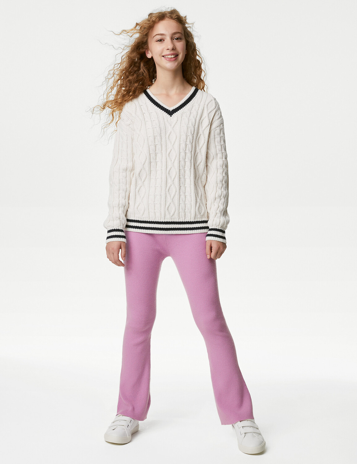 Расклешенные трикотажные брюки в рубчик (6–16 лет) Marks & Spencer, розовый
Расклешенные трикотажные брюки в рубчик (6–16 лет) Marks & Spencer, розовый