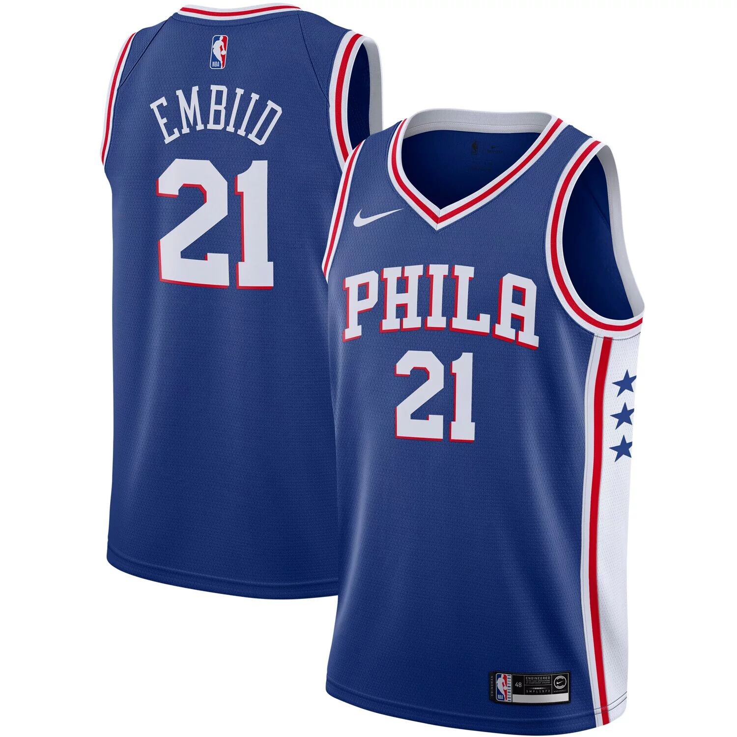 Мужская майка Nike Joel Embiid Royal Philadelphia 76ers 2019/2020 Swingman — Icon Edition
Мужская майка Nike Joel Embiid Royal Philadelphia 76ers 2019/2020 Swingman — Icon Edition