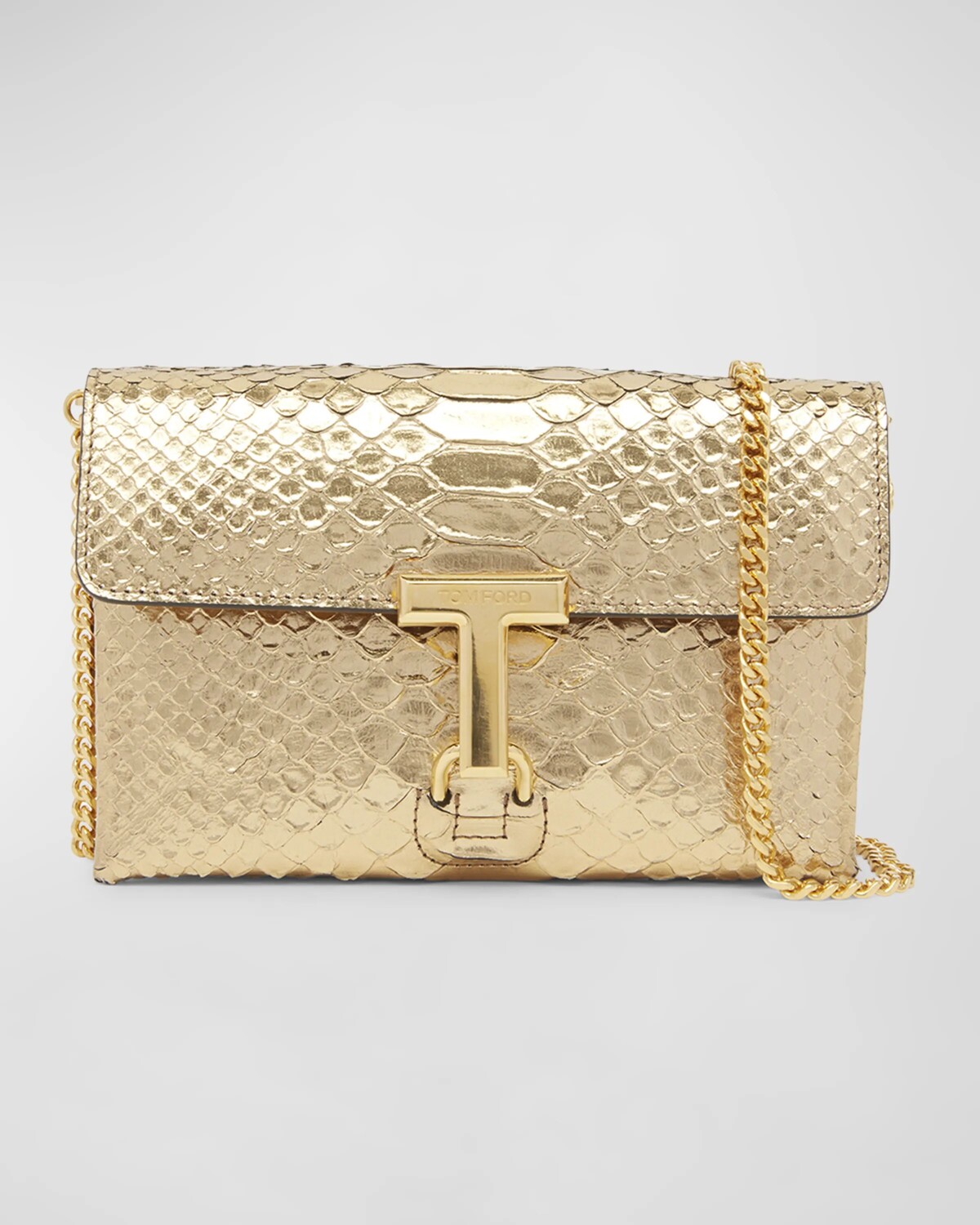 Мини-сумка Monarch из ламинированной тисненной кожи питона TOM FORD, цвет Dark Gold
Мини-сумка Monarch из ламинированной тисненной кожи питона TOM FORD, цвет Dark Gold
