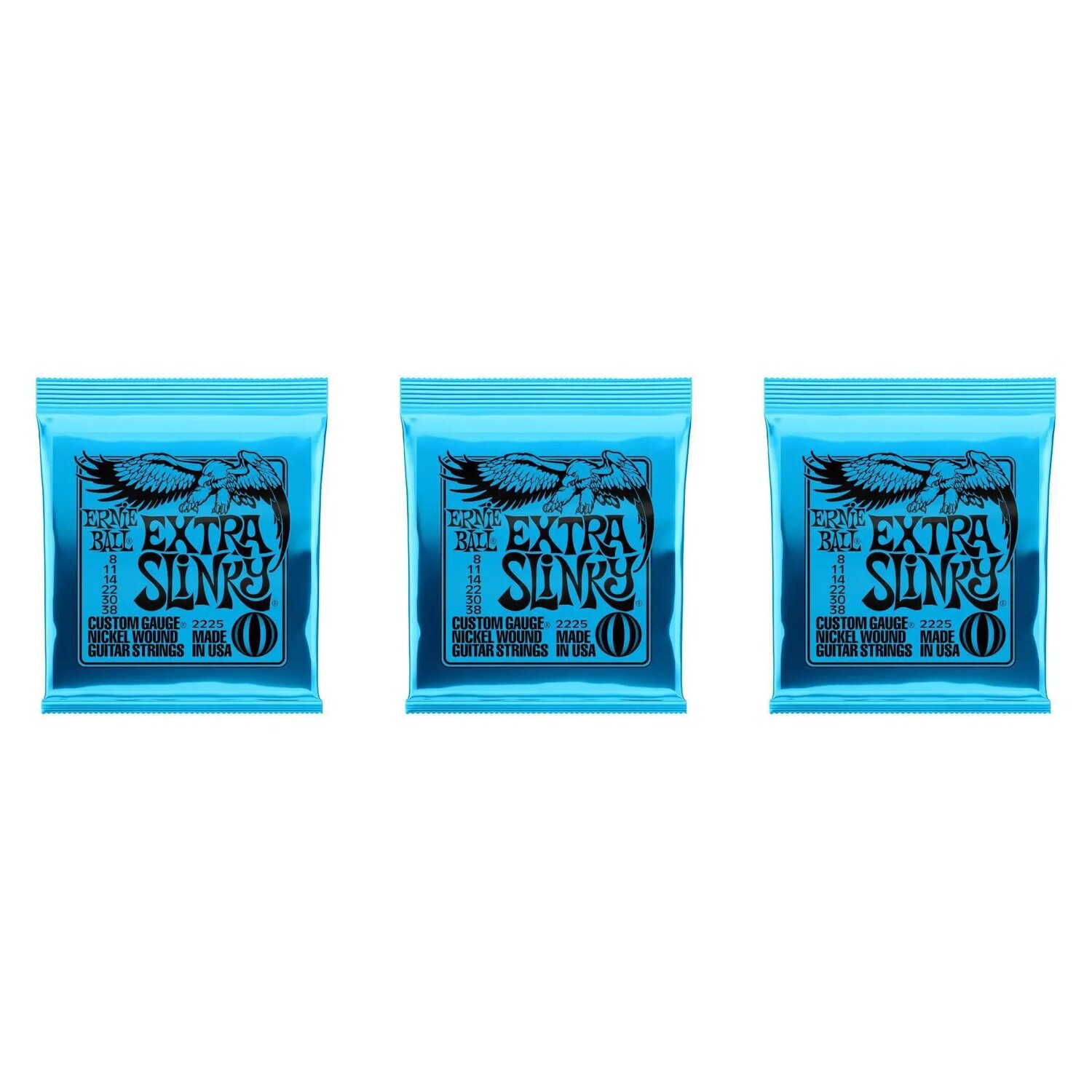 Струны для электрогитары Ernie Ball 2225 Extra Slinky с никелевой обмоткой — .008-.038 (3 шт.)
Струны для электрогитары Ernie Ball 2225 Extra Slinky с никелевой обмоткой — .008-.038 (3 шт.)