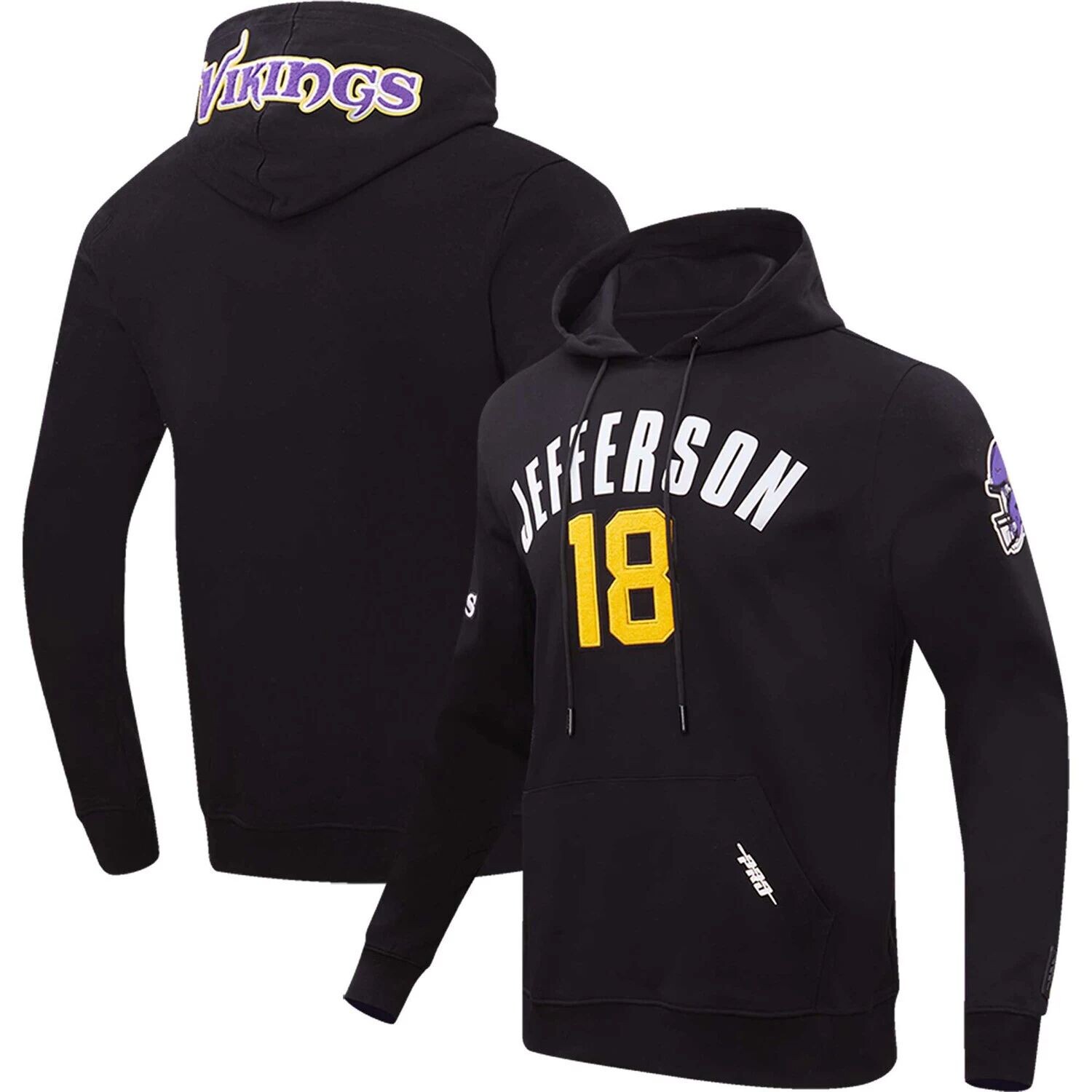 Мужской пуловер с капюшоном Pro Standard Justin Jefferson Black Minnesota Vikings с именем и номером игрока
Мужской пуловер с капюшоном Pro Standard Justin Jefferson Black Minnesota Vikings с именем и номером игрока