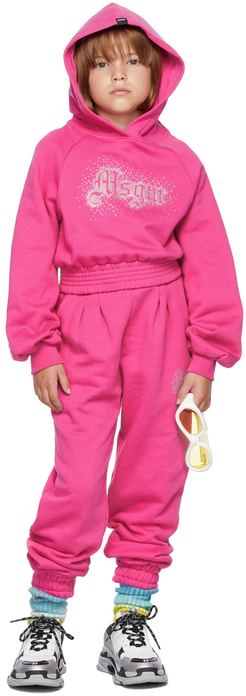 Укороченная толстовка с капюшоном Kids Pink со стразами и логотипом MSGM Kids
Укороченная толстовка с капюшоном Kids Pink со стразами и логотипом MSGM Kids