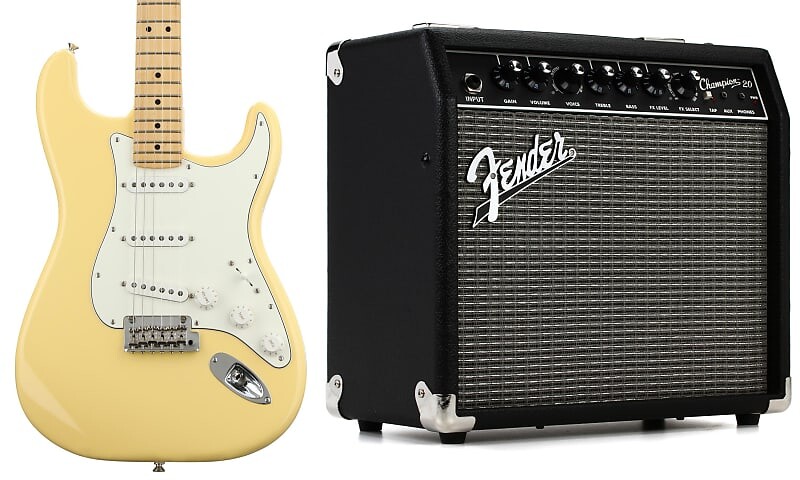 Fender Player Stratocaster - Buttercream с кленовой накладкой на гриф в комплекте с Fender Champion 20 1x8 дюймовый 20-ваттный комбоусилитель 2330200000=1 0144502534=1
Fender Player Stratocaster - Buttercream с кленовой накладкой на гриф в комплекте с Fender Champion 20 1x8 дюймовый 20-ваттный комбоусилитель 2330200000=1 0144502534=1
