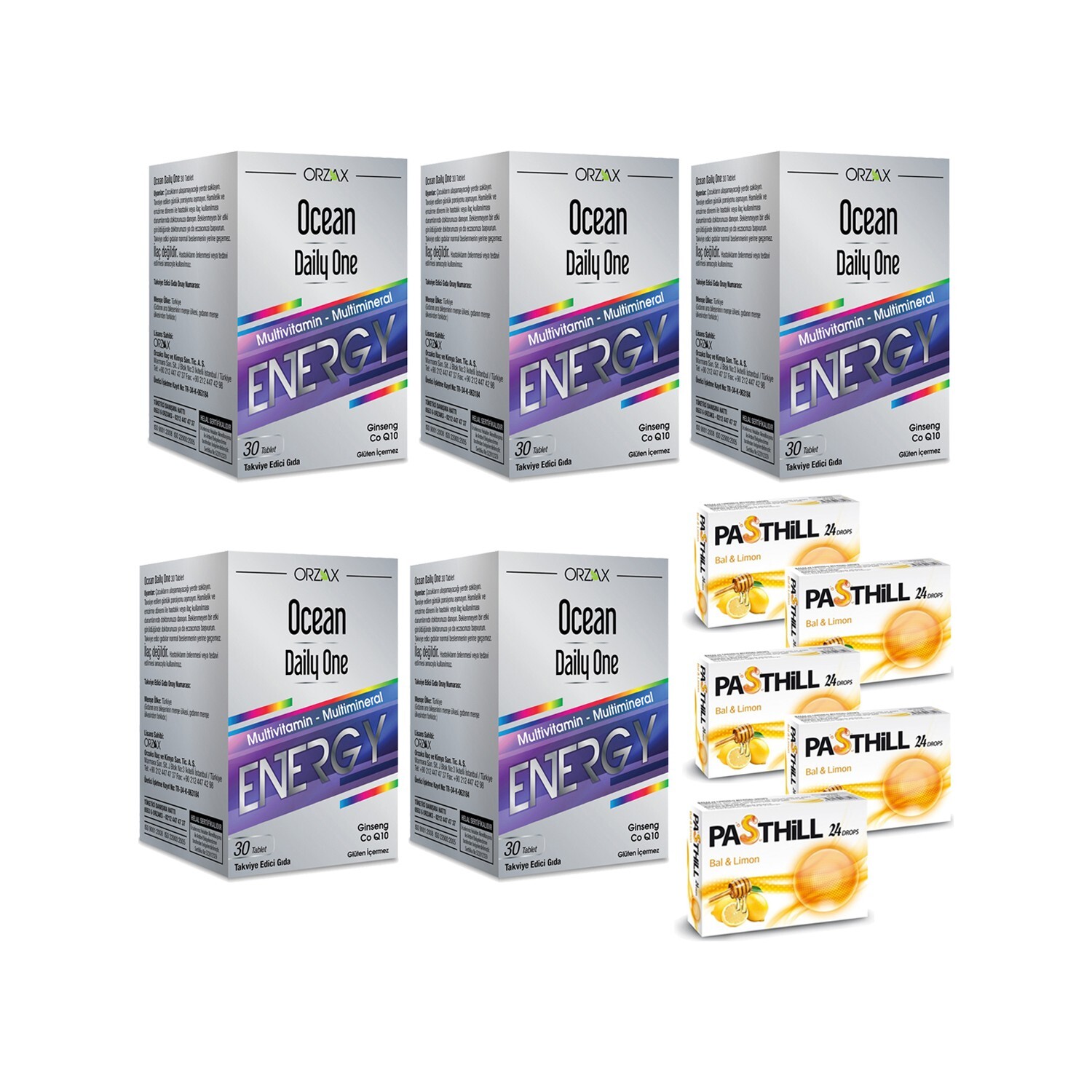 Orzax 5 штук Ocean Daily One Energy 30 таблеток + 5 штук Pasthill Orange & Vitamin C 24 капли
Orzax 5 штук Ocean Daily One Energy 30 таблеток + 5 штук Pasthill Orange & Vitamin C 24 капли