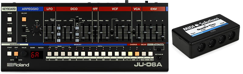 Roland JU-06A Boutique Series Комплект звуковых модулей Juno с MIDI-решениями MultiVoltage Quadra Thru 1-in 4-out MIDI Through Box Roland + MIDI Solutions JU-06A=1 QuadraThru=1
Roland JU-06A Boutique Series Комплект звуковых модулей Juno с MIDI-решениями MultiVoltage Quadra Thru 1-in 4-out MIDI Through Box Roland + MIDI Solutions JU-06A=1 QuadraThru=1