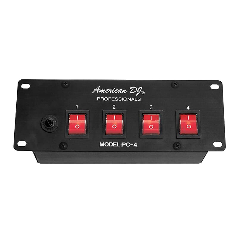 American DJ PC4 4-розеточный выключатель/релейная панель переменного тока American DJ PC4 4-Outlet AC Switch / Relay Panel
American DJ PC4 4-розеточный выключатель/релейная панель переменного тока American DJ PC4 4-Outlet AC Switch / Relay Panel