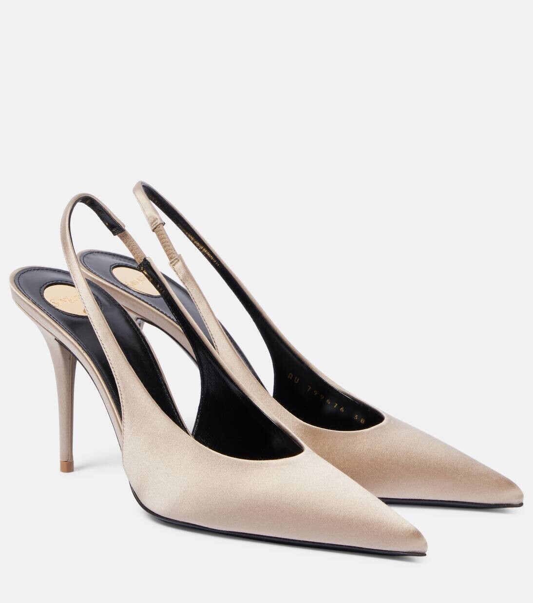 Туфли-лодочки Norma 90 из атласного крепа с открытой пяткой Saint Laurent, цвет partridge/partr
Туфли-лодочки Norma 90 из атласного крепа с открытой пяткой Saint Laurent, цвет partridge/partr