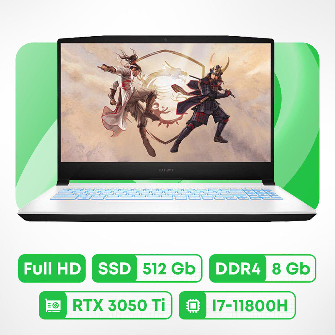 Игровой ноутбук MSI Sword 15, 15.6'', 8 ГБ/512 ГБ, i7-11800H, RTX 3050 Ti, белый, английская клавиатура
Игровой ноутбук MSI Sword 15, 15.6'', 8 ГБ/512 ГБ, i7-11800H, RTX 3050 Ti, белый, английская клавиатура