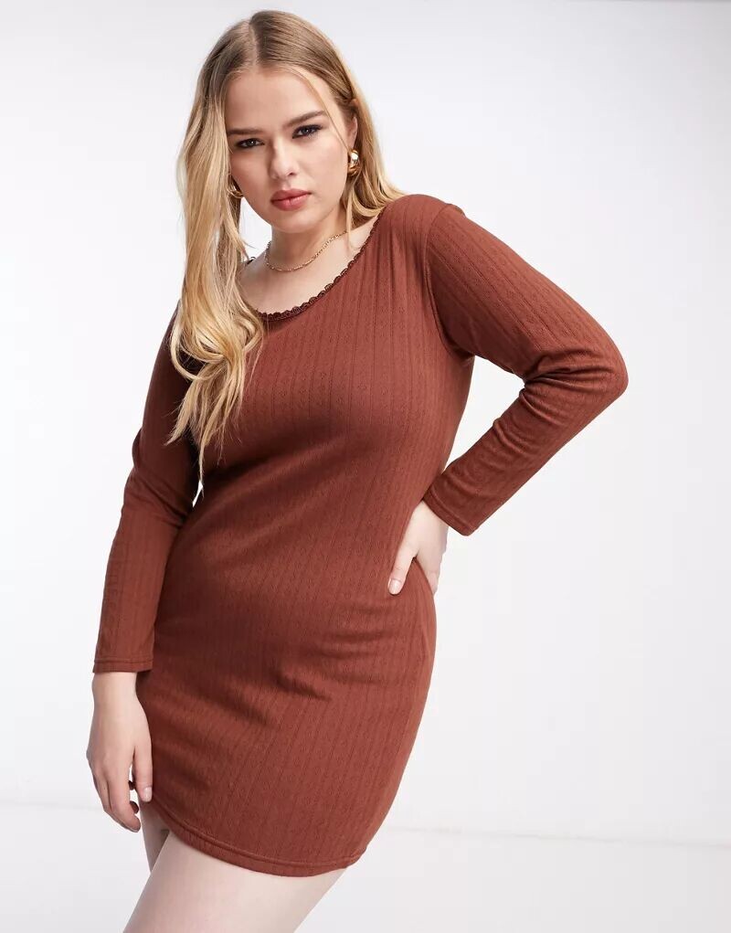 Платье мини Daisy Street Plus с длинными рукавами и овальным вырезом, Коричневый, Платье мини Daisy Street Plus с длинными рукавами и овальным вырезом
Платье мини Daisy Street Plus с длинными рукавами и овальным вырезом, Коричневый, Платье мини Daisy Street Plus с длинными рукавами и овальным вырезом