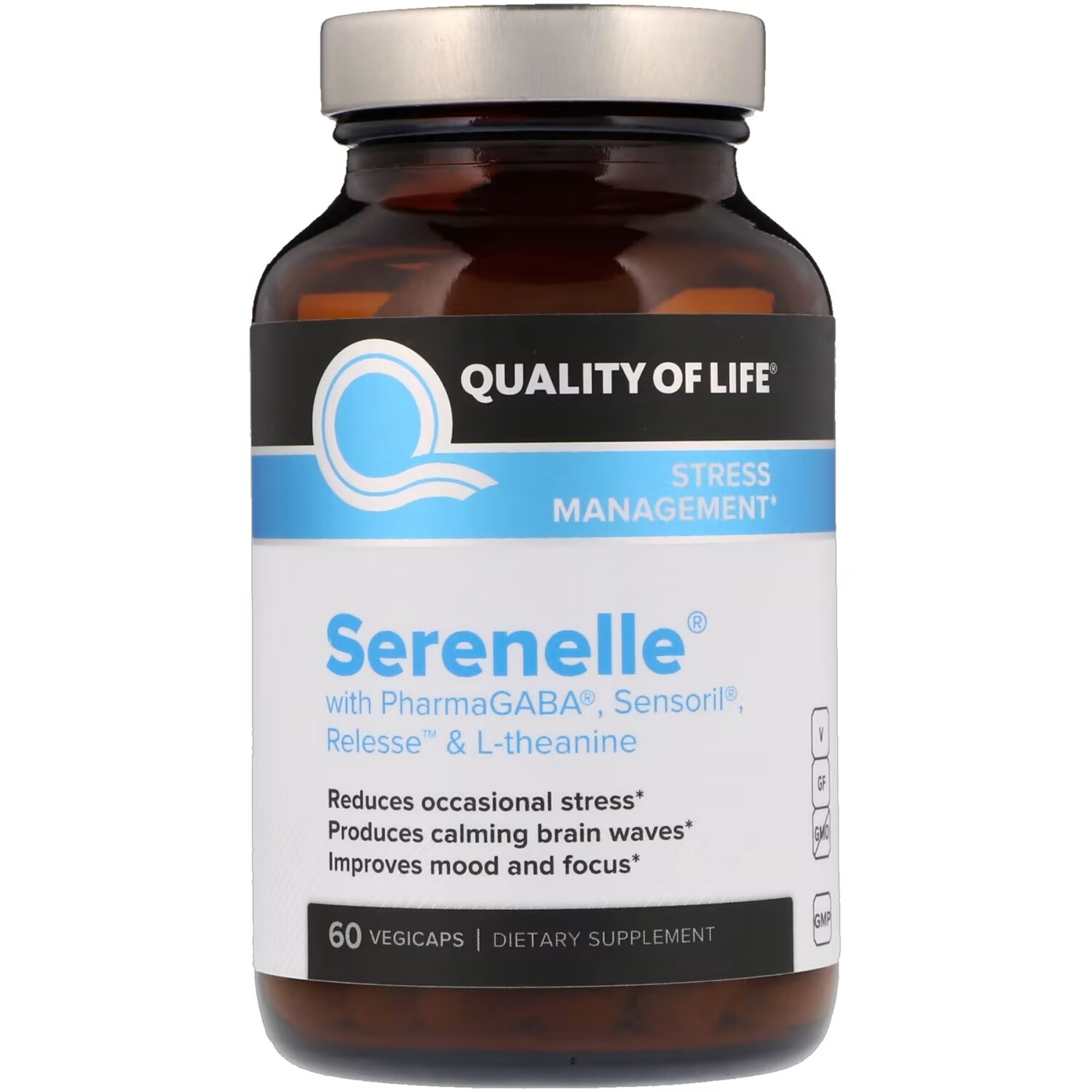 Средсвто для Управления Стрессом Quality of Life Labs Serenelle, 60 вегетарианских капсул
Средсвто для Управления Стрессом Quality of Life Labs Serenelle, 60 вегетарианских капсул