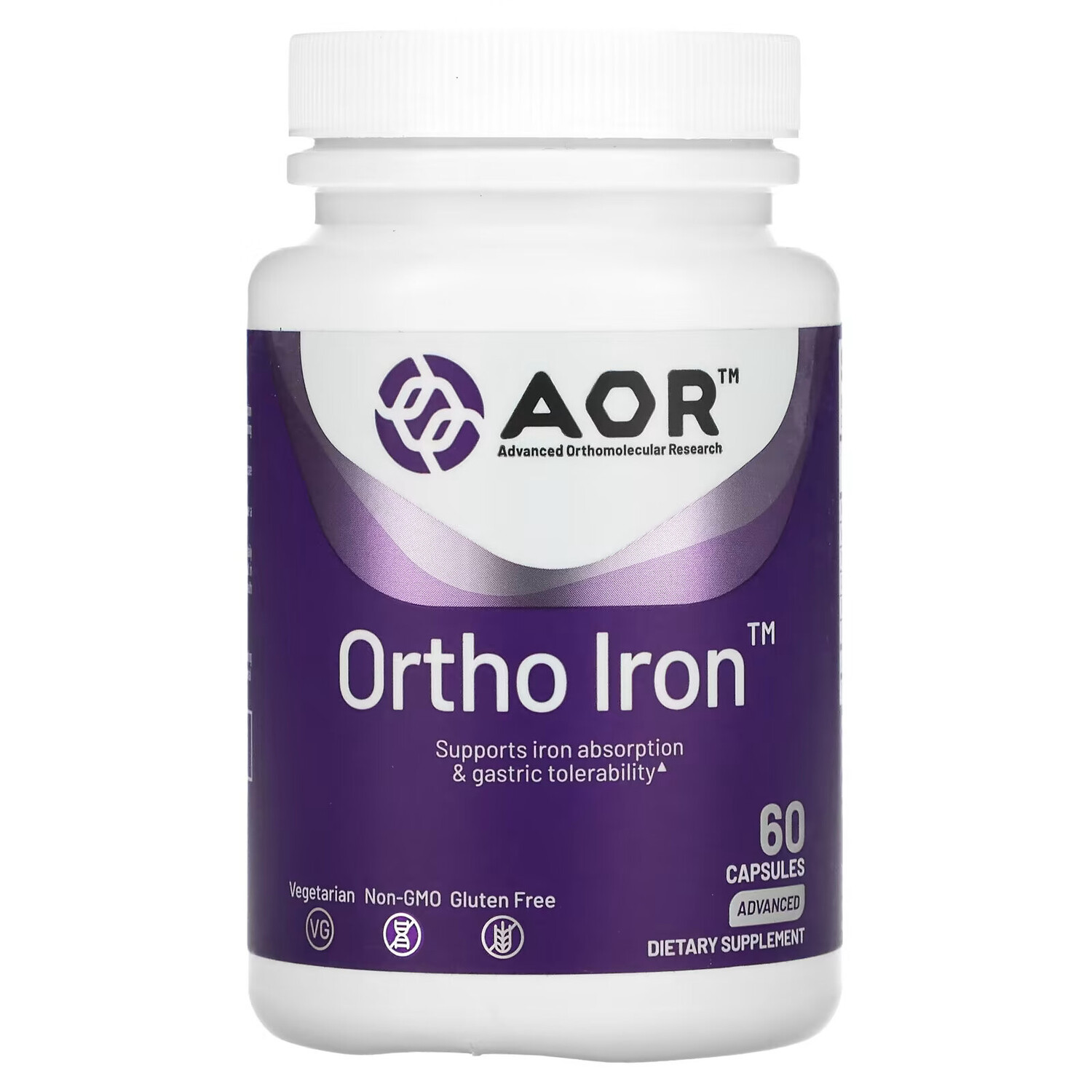 Advanced Orthomolecular Research AOR, Ортомолекулярное железо, 60 вегетарианских капсул
Advanced Orthomolecular Research AOR, Ортомолекулярное железо, 60 вегетарианских капсул