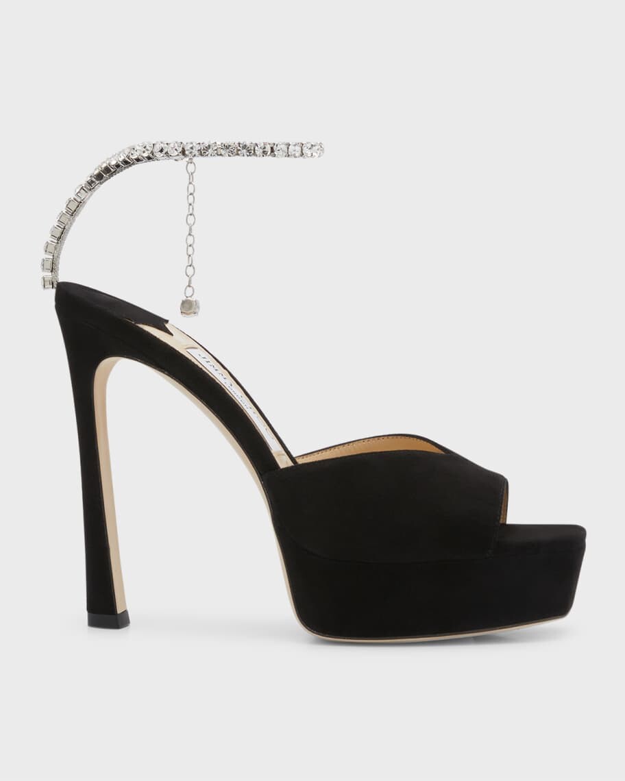 Замшевые сандалии на платформе с ремешком на щиколотке Saeda и кристаллами Jimmy Choo
Замшевые сандалии на платформе с ремешком на щиколотке Saeda и кристаллами Jimmy Choo