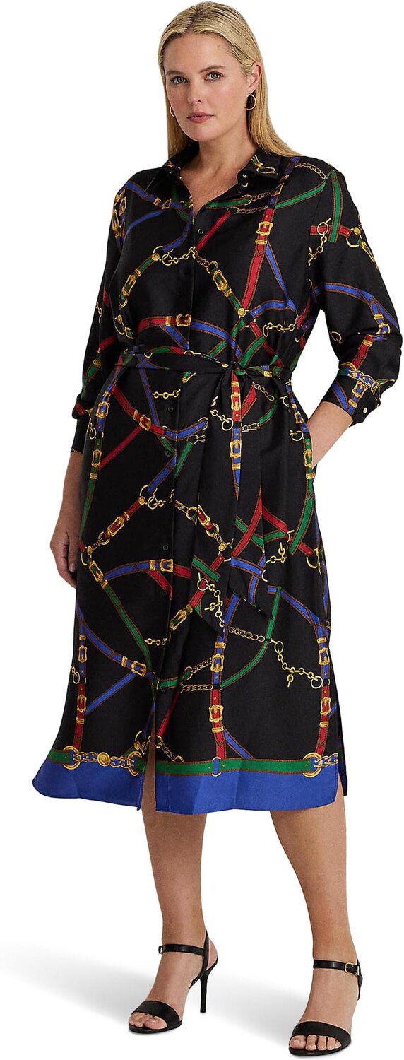 Платье-рубашка из твила с поясом и принтом больших размеров LAUREN Ralph Lauren, цвет Black/Blue/Multi
Платье-рубашка из твила с поясом и принтом больших размеров LAUREN Ralph Lauren, цвет Black/Blue/Multi