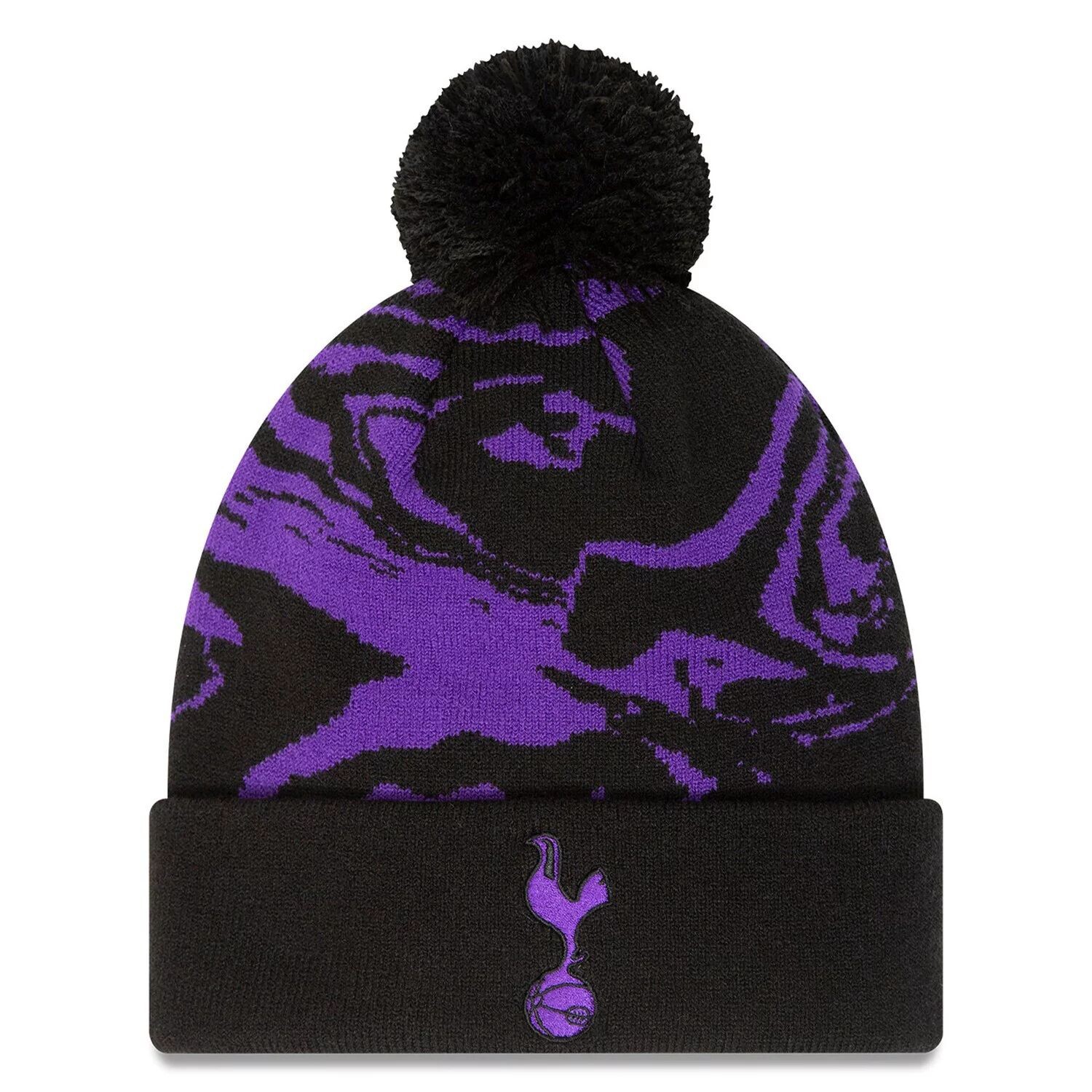 Мужская черная вязаная шапка с манжетами и помпоном с принтом New Era Tottenham Hotspur
Мужская черная вязаная шапка с манжетами и помпоном с принтом New Era Tottenham Hotspur