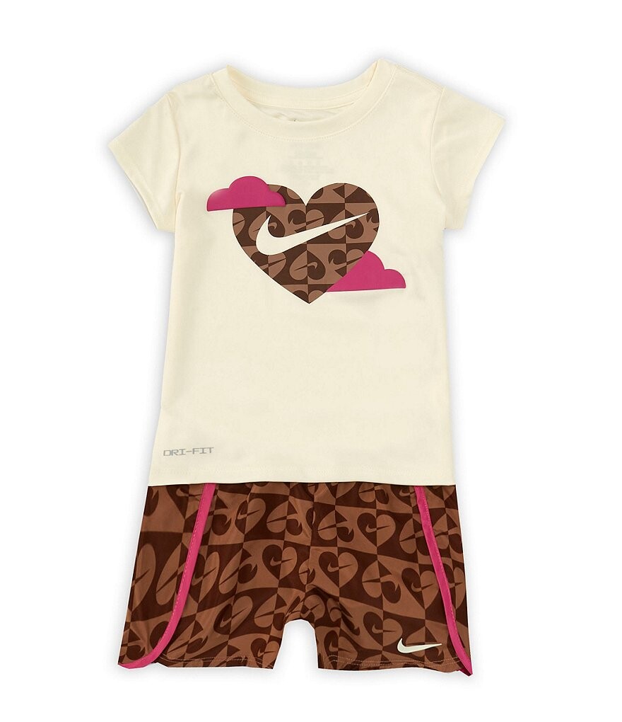 Майка с короткими рукавами и короткими рукавами Nike Little Girls 2T-6X из двух предметов, коричневый
Майка с короткими рукавами и короткими рукавами Nike Little Girls 2T-6X из двух предметов, коричневый