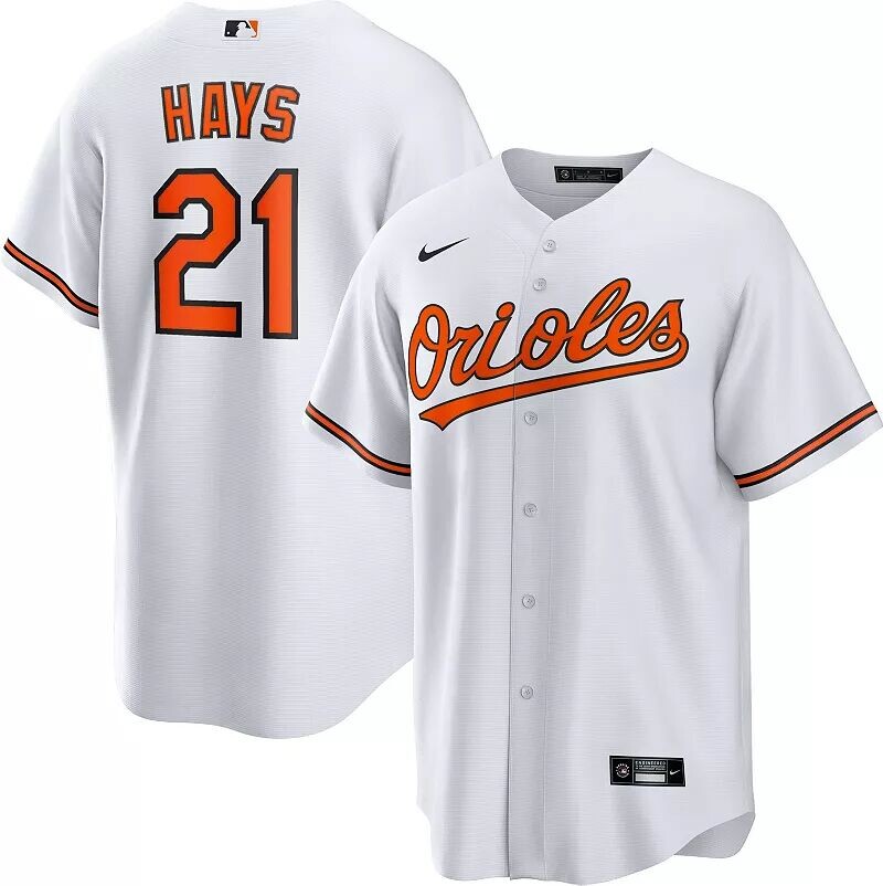 Мужские джерси Nike Baltimore Orioles Austin Hays #21 белого цвета для дома Cool Base
Мужские джерси Nike Baltimore Orioles Austin Hays #21 белого цвета для дома Cool Base