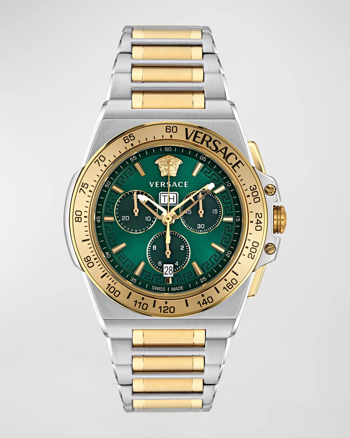 Мужские часы Greca Extreme с двухцветным браслетом-хронографом, 45 мм Versace, цвет Green Gold
Мужские часы Greca Extreme с двухцветным браслетом-хронографом, 45 мм Versace, цвет Green Gold