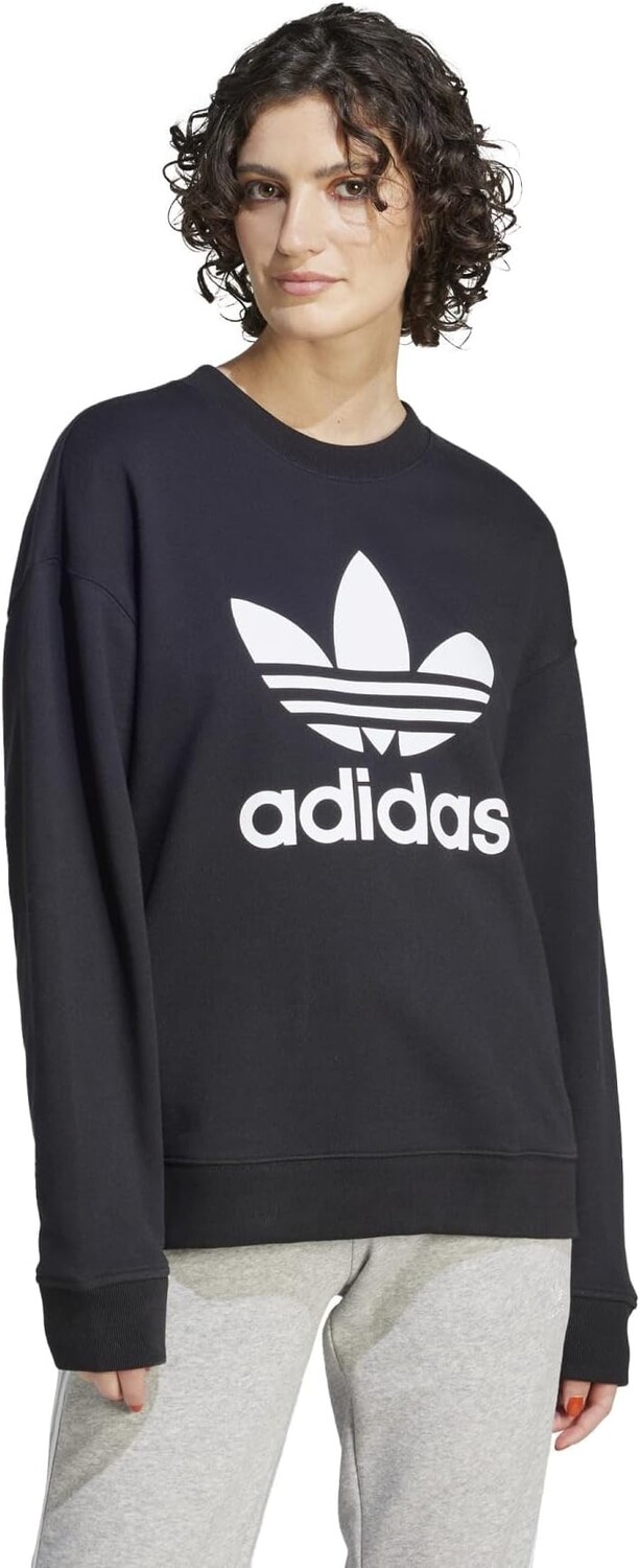 Толстовка с круглым вырезом «Трилистник» adidas, черный 
Толстовка с круглым вырезом «Трилистник» adidas, черный